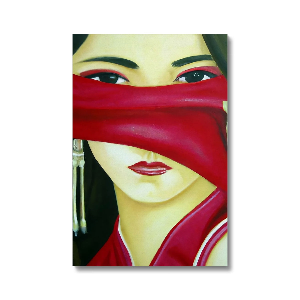 Women behind a Red Cloth Eco Canvas Prodigi