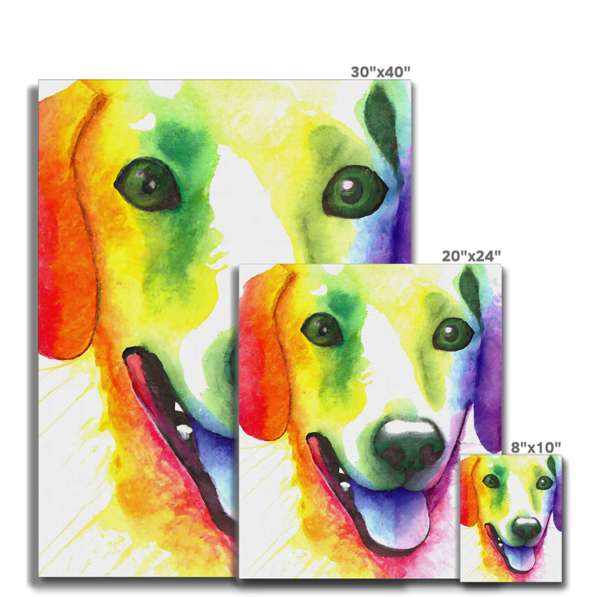 Happy Rainbow Dog Canvas Prodigi