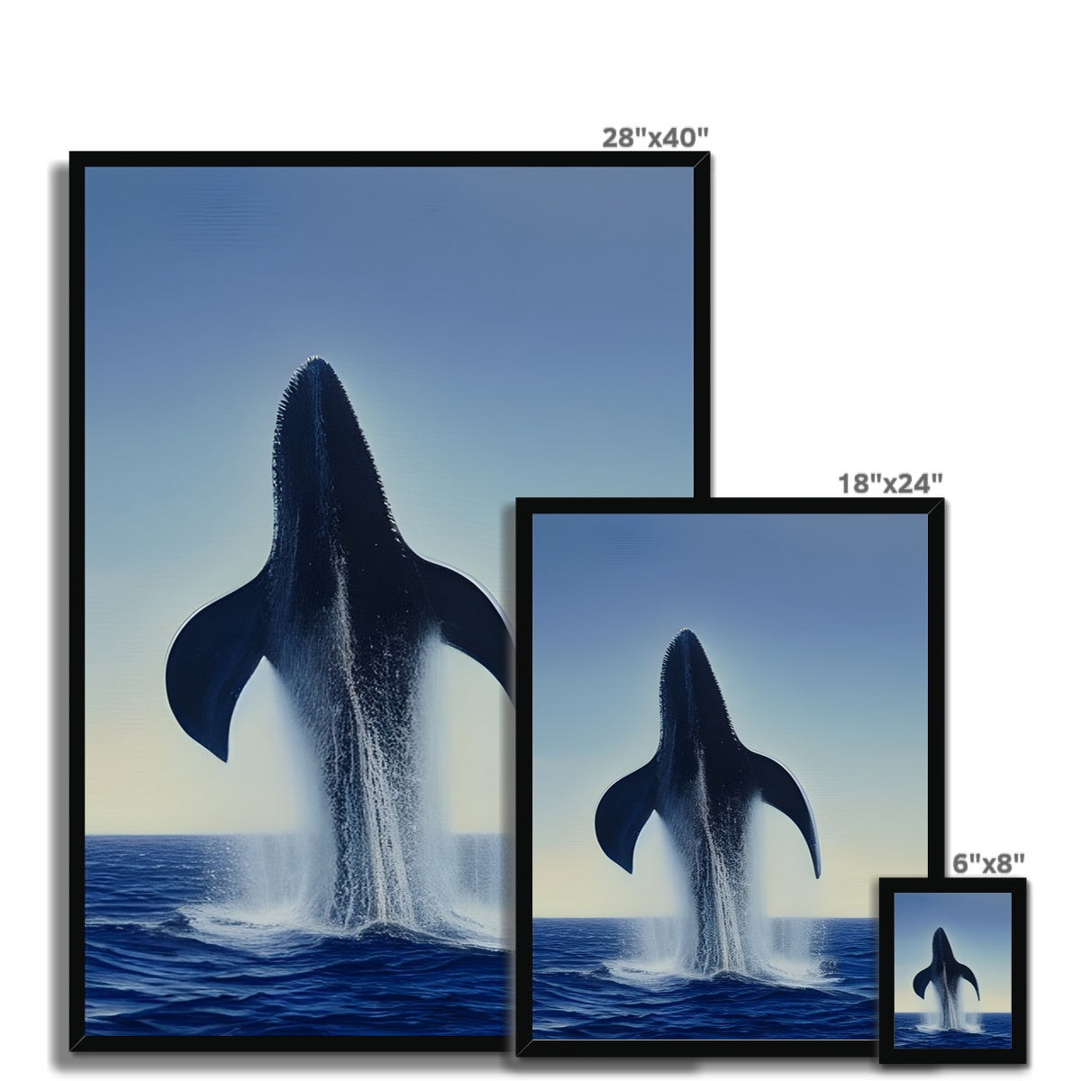 Rising Whale Framed Print Prodigi