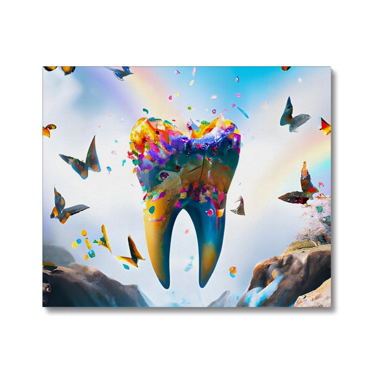 Flying Butterfly Tooth Island Canvas Prodigi