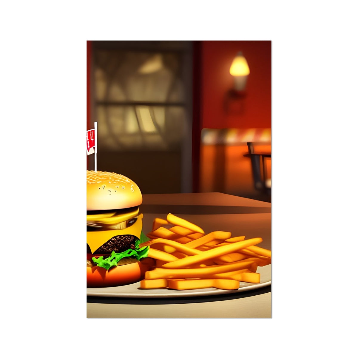 Burger & Fries Combo Fine Art Print Prodigi