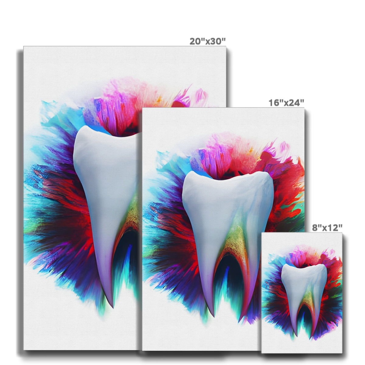 Watery Colours around a Tooth Eco Canvas Prodigi