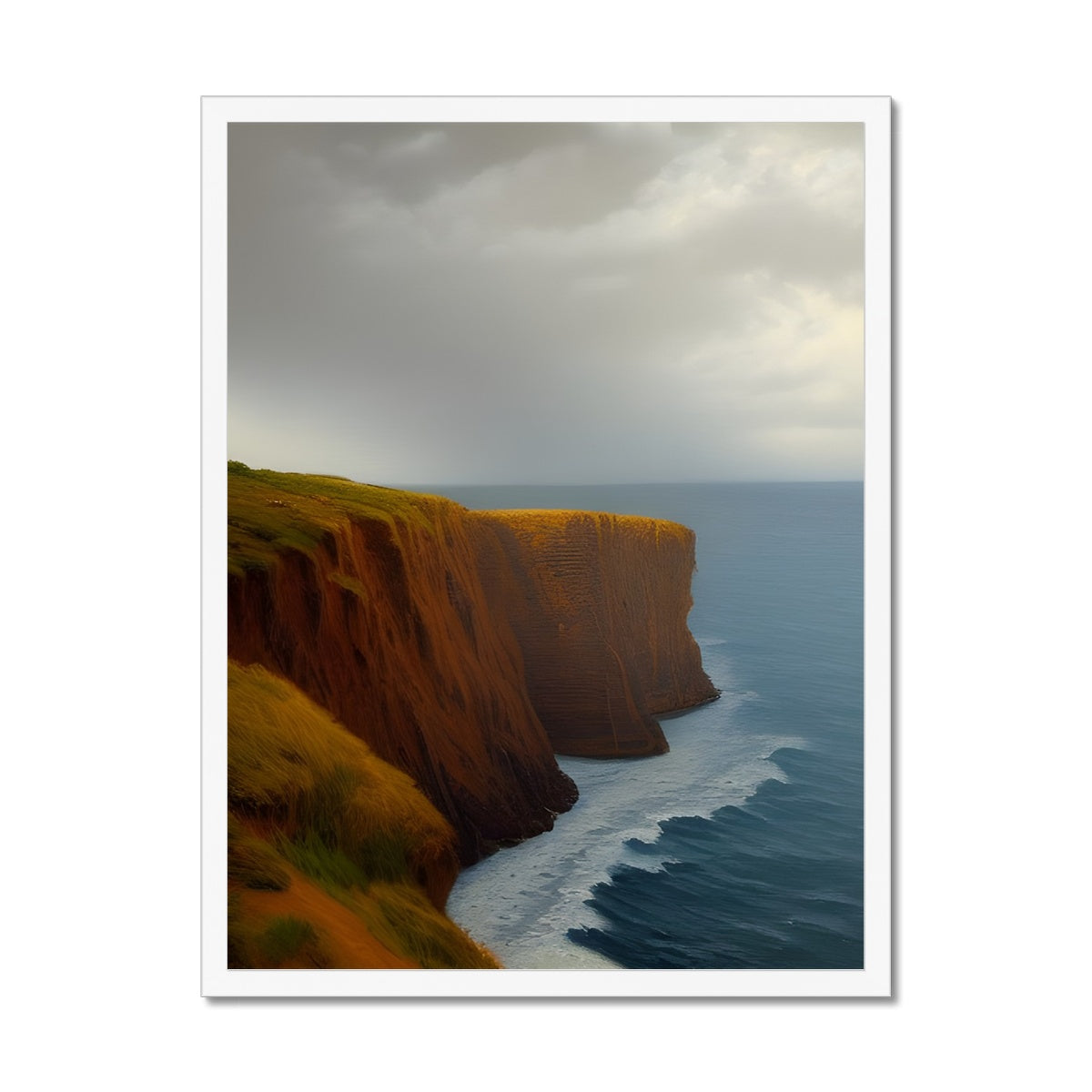 Storm Approaching A Cliff Framed Print Prodigi