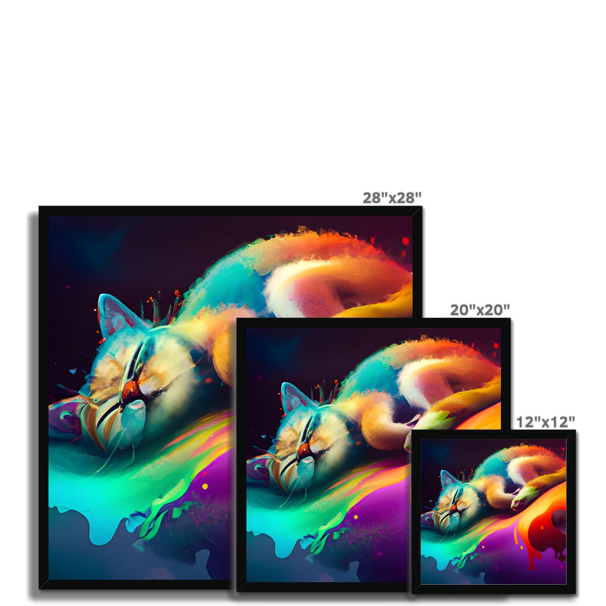 Surfing Lazy Cat Framed Print Prodigi