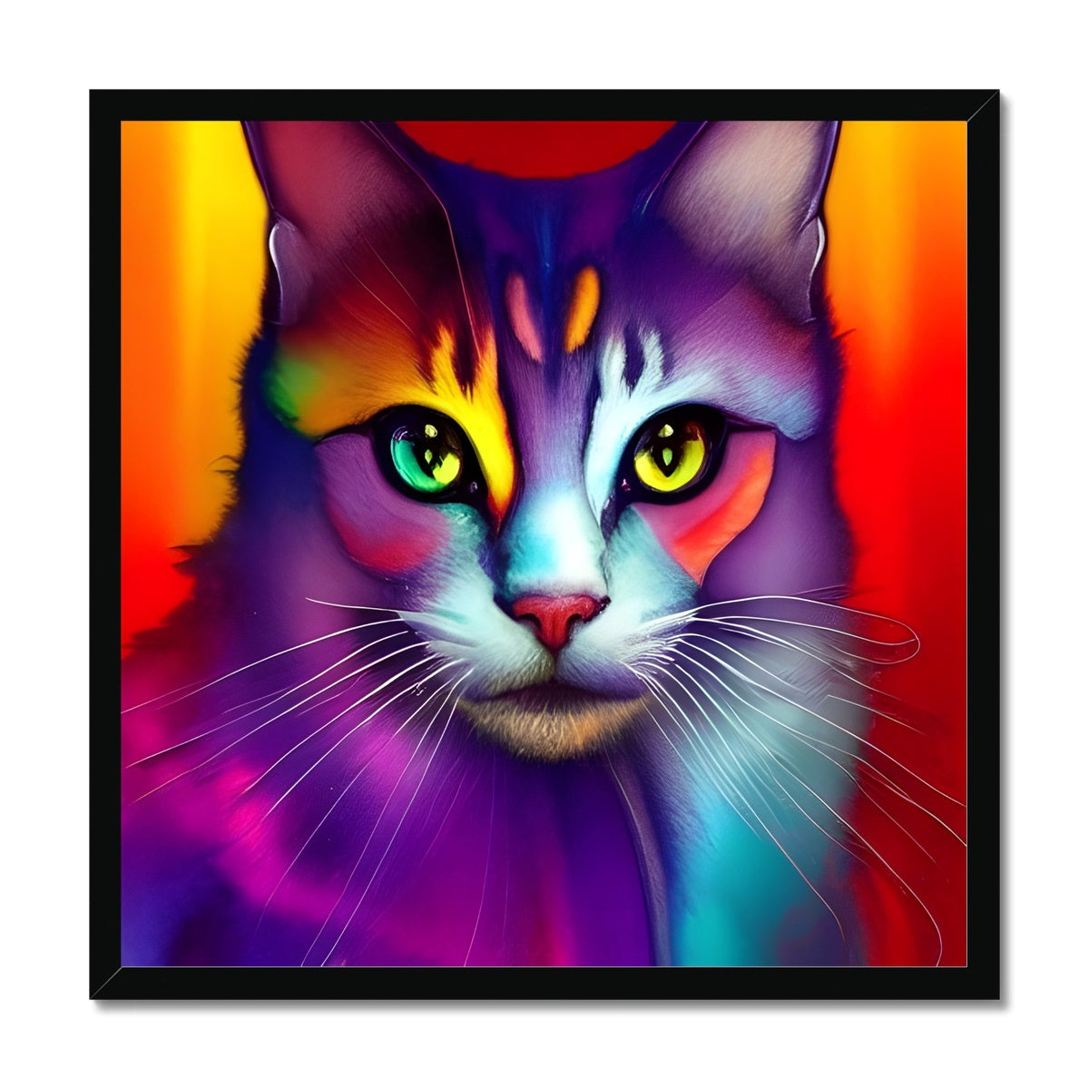 Colorful Cat Framed Print Prodigi