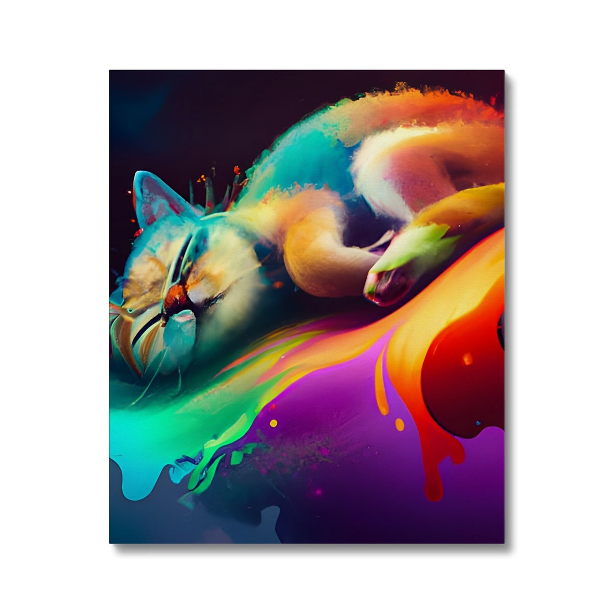 Surfing Lazy Cat Canvas Prodigi