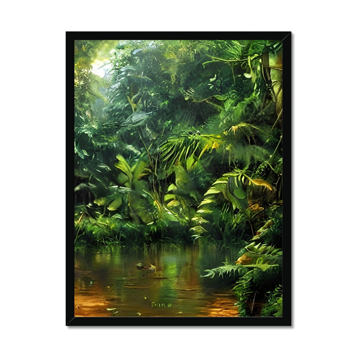 Small Puddle in the Forest Framed Print Prodigi