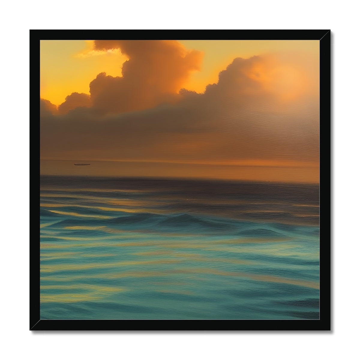 Red Sky Over Turquoise Ocean Framed Print Prodigi