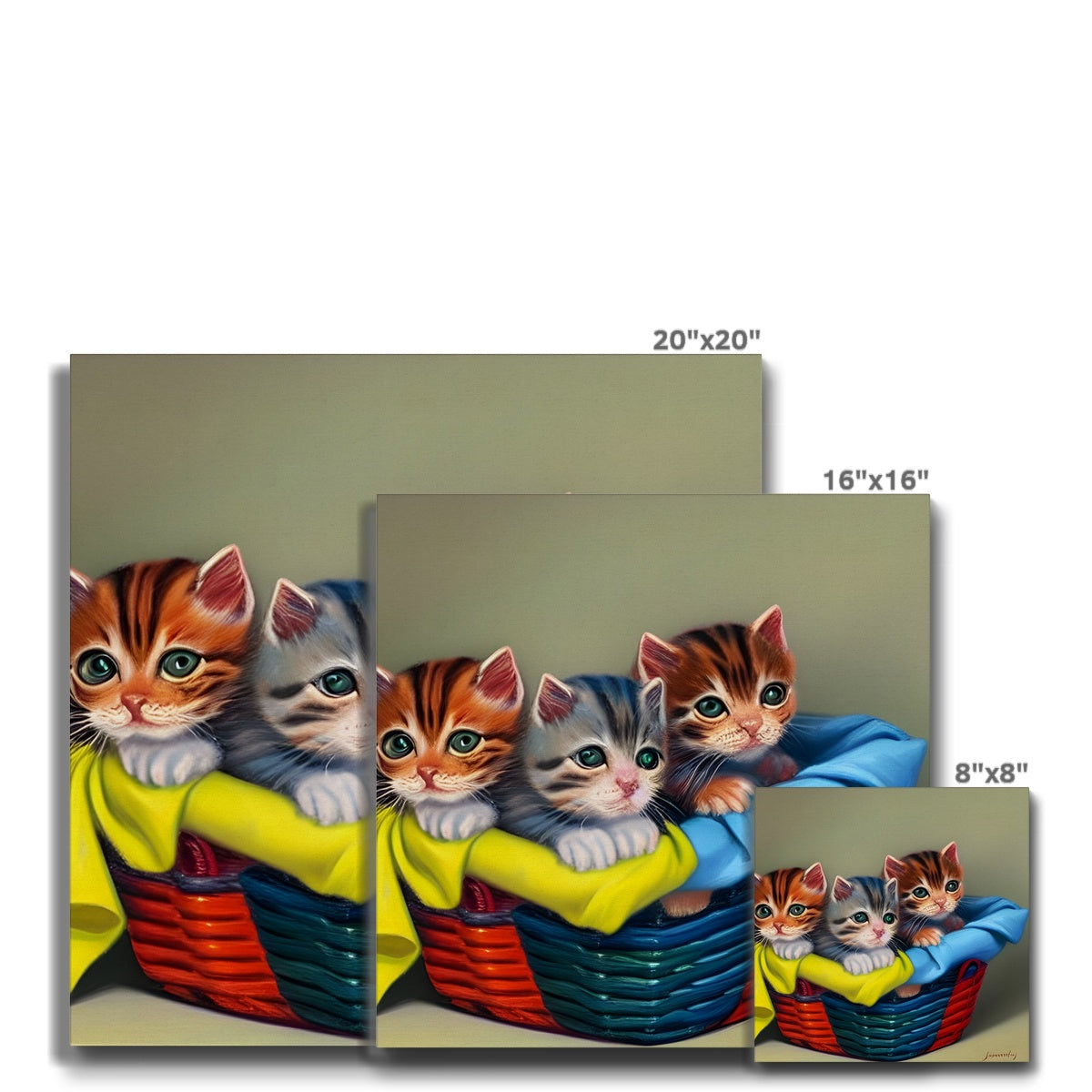 Cute Kittens In A Basket Eco Canvas Prodigi