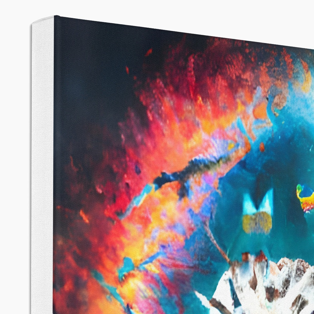 Butterflies excaping from Colour Explosion around a Tooth Canvas Prodigi