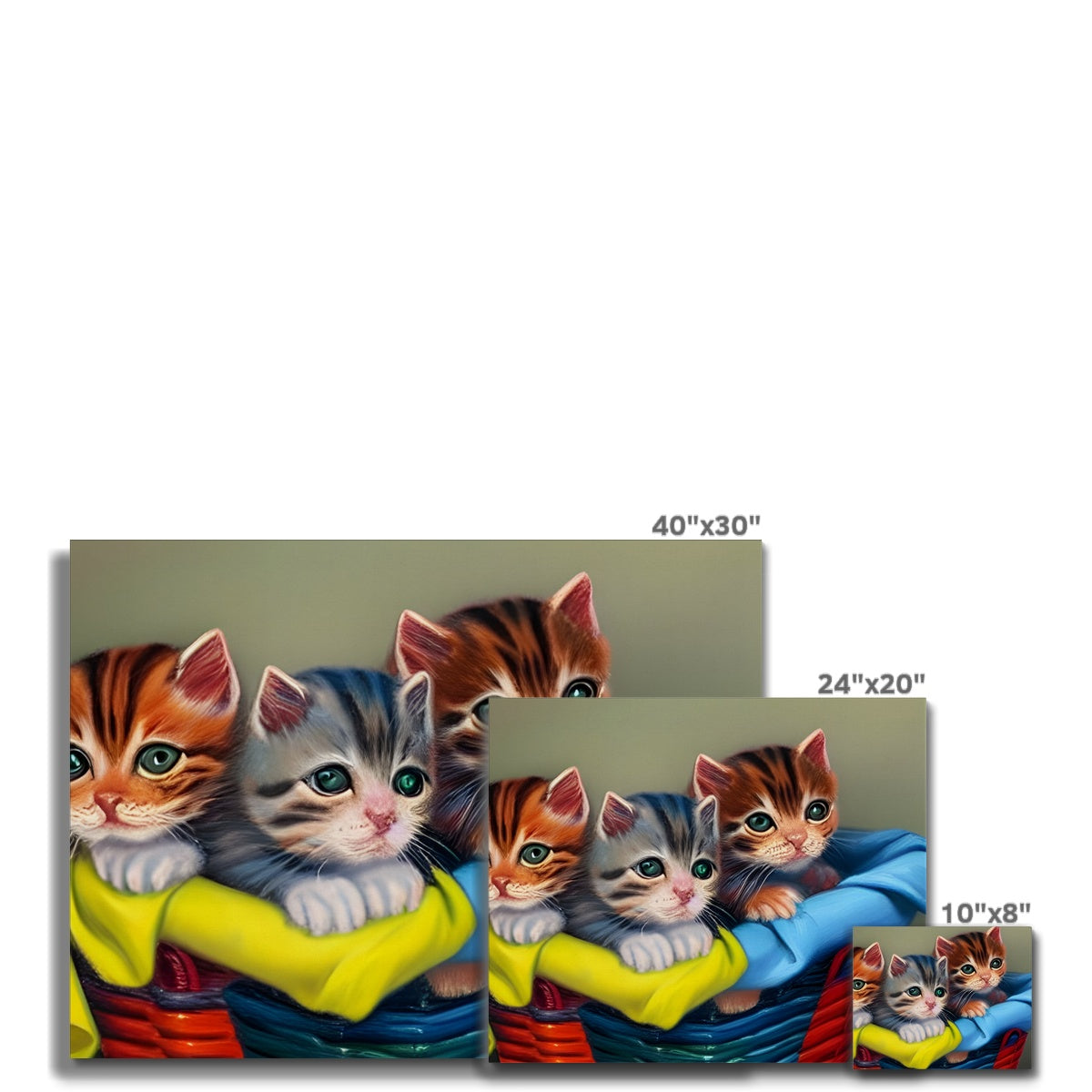 Cute Kittens In A Basket Canvas Prodigi