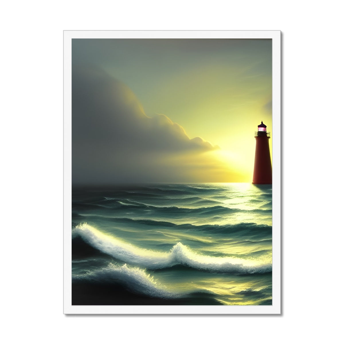 Lighthouse In The Sunset Framed Print Prodigi