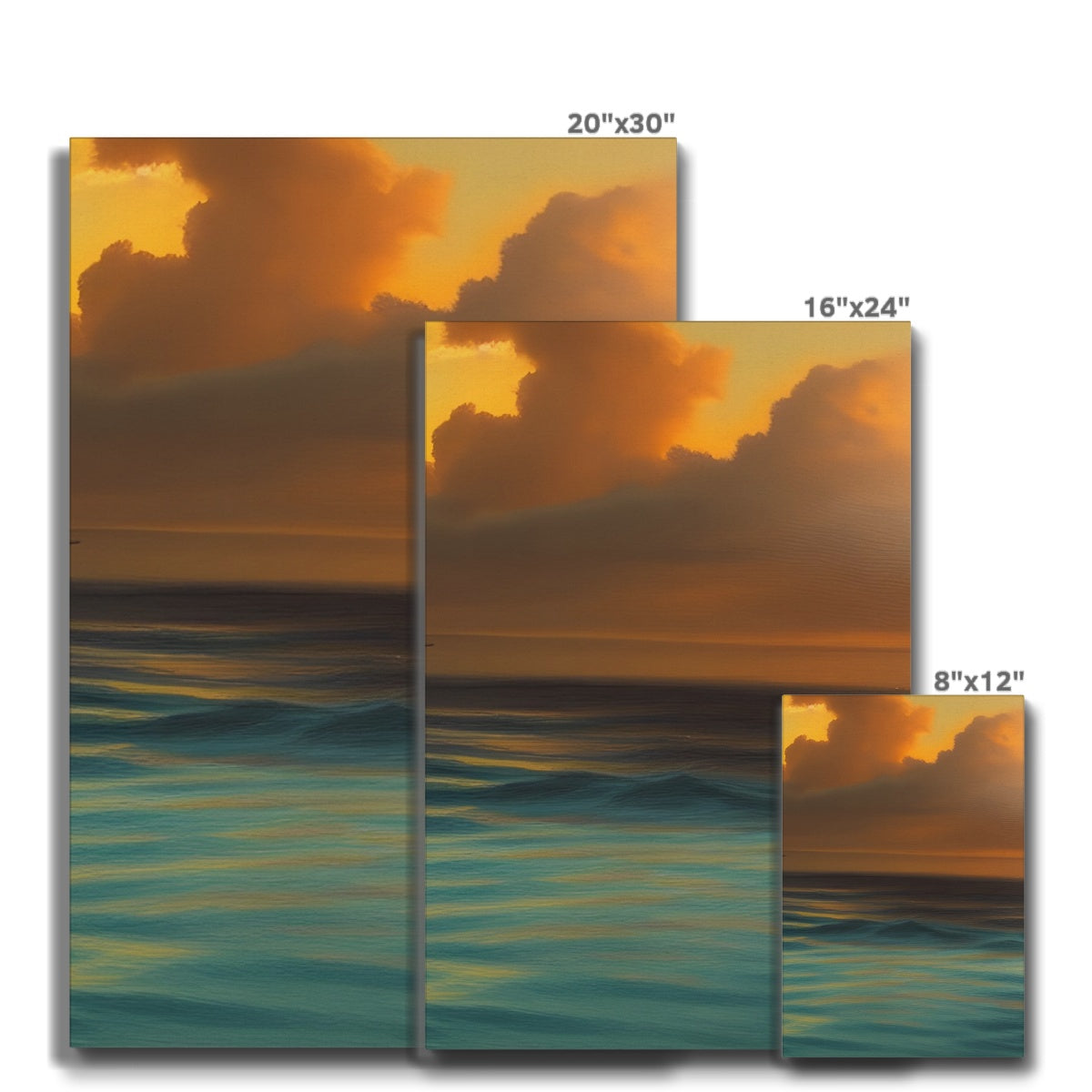 Red Sky Over Turquoise Ocean Eco Canvas Prodigi