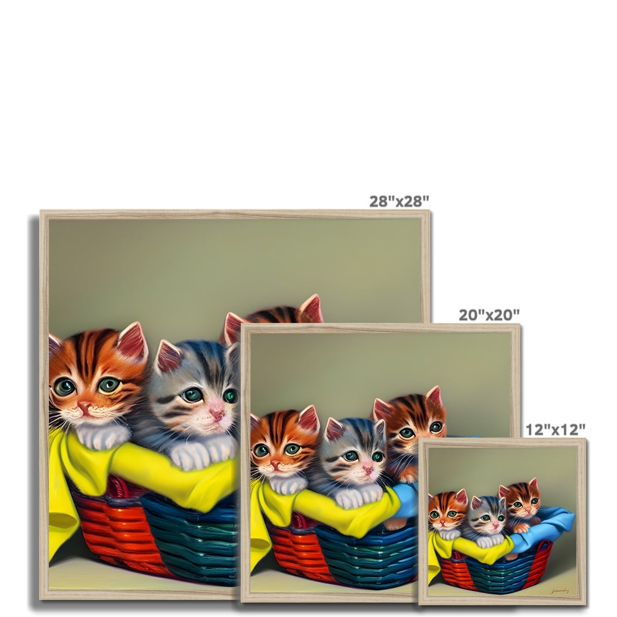 Cute Kittens In A Basket Framed Print Prodigi