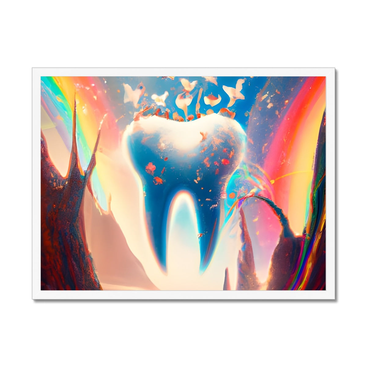 Tooth in Rainbows Framed Print Prodigi