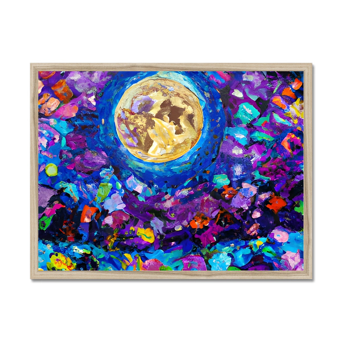 Moon in Flower Field Framed Print Prodigi