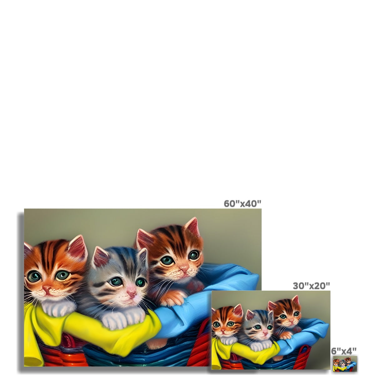 Cute Kittens In A Basket Fine Art Print Prodigi