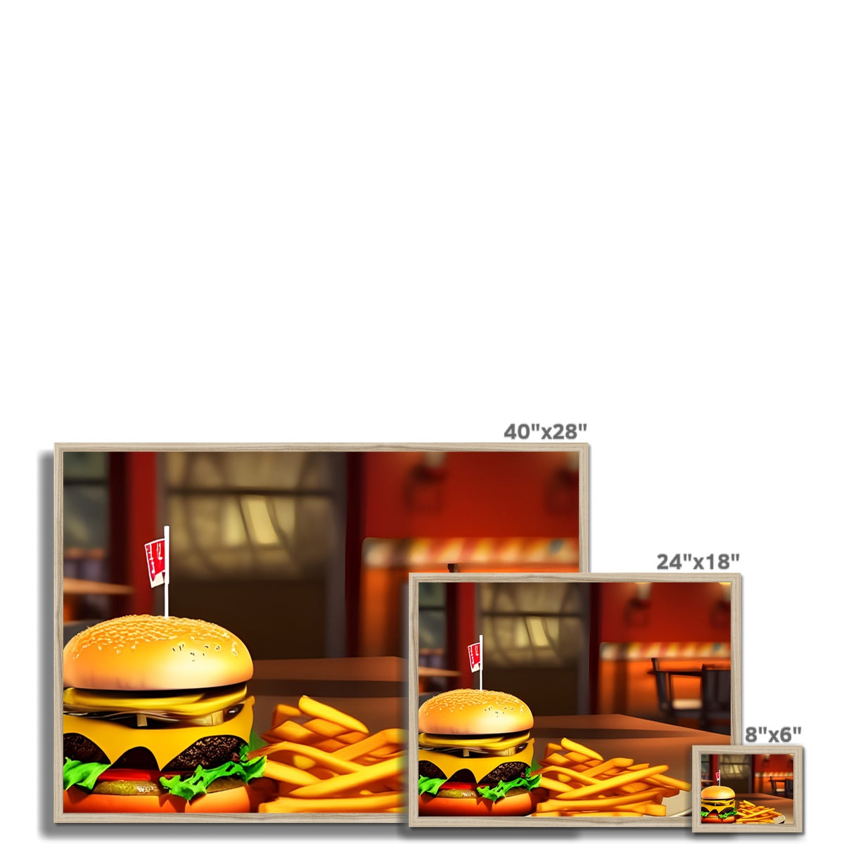 Burger & Fries Combo Framed Print Prodigi