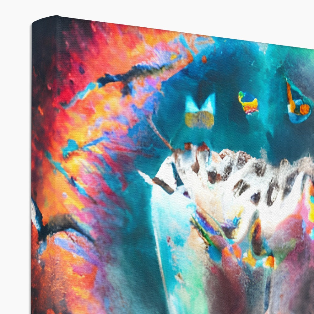 Butterflies excaping from Colour Explosion around a Tooth Eco Canvas Prodigi