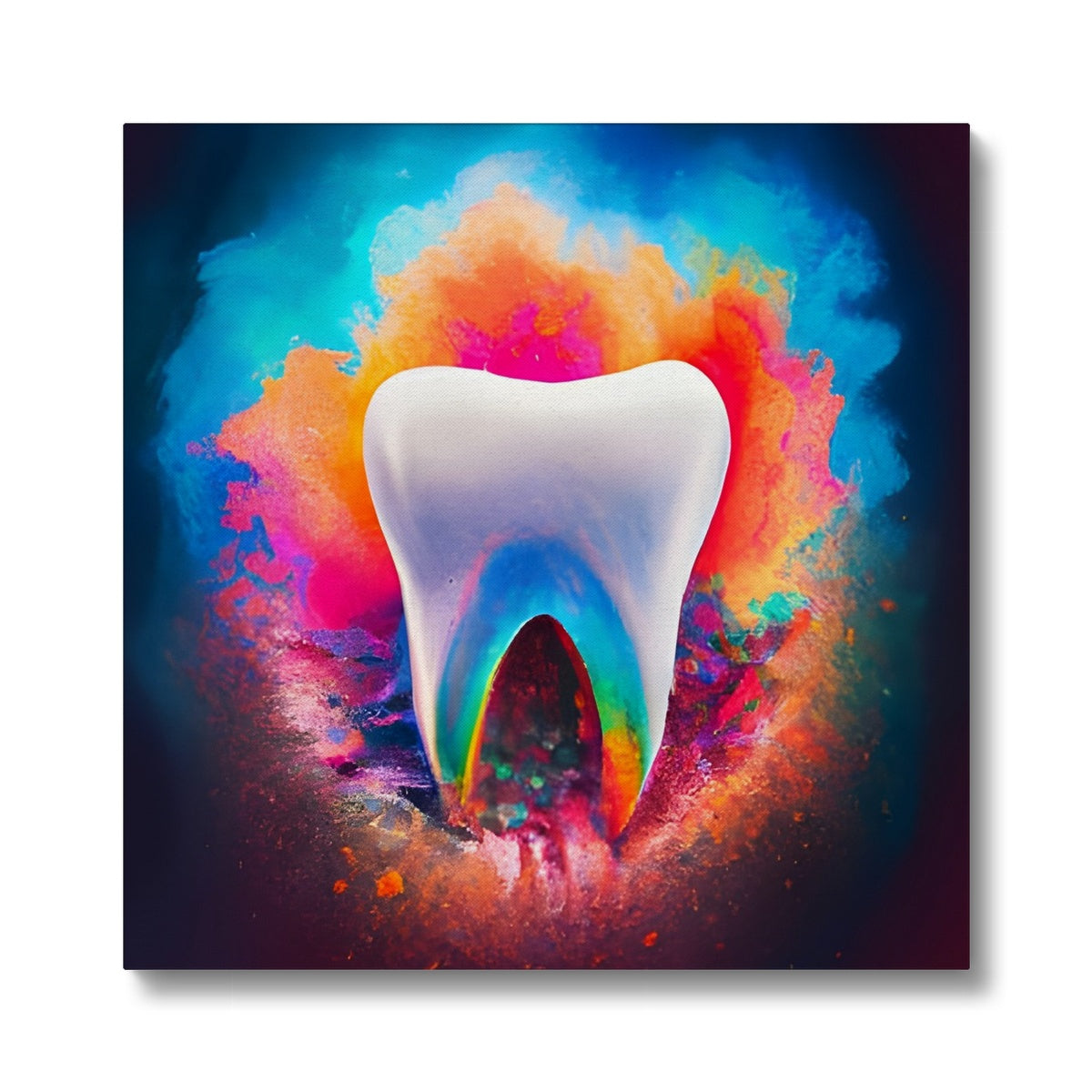 Tooth in Front of a Colour Explosion Eco Canvas Prodigi