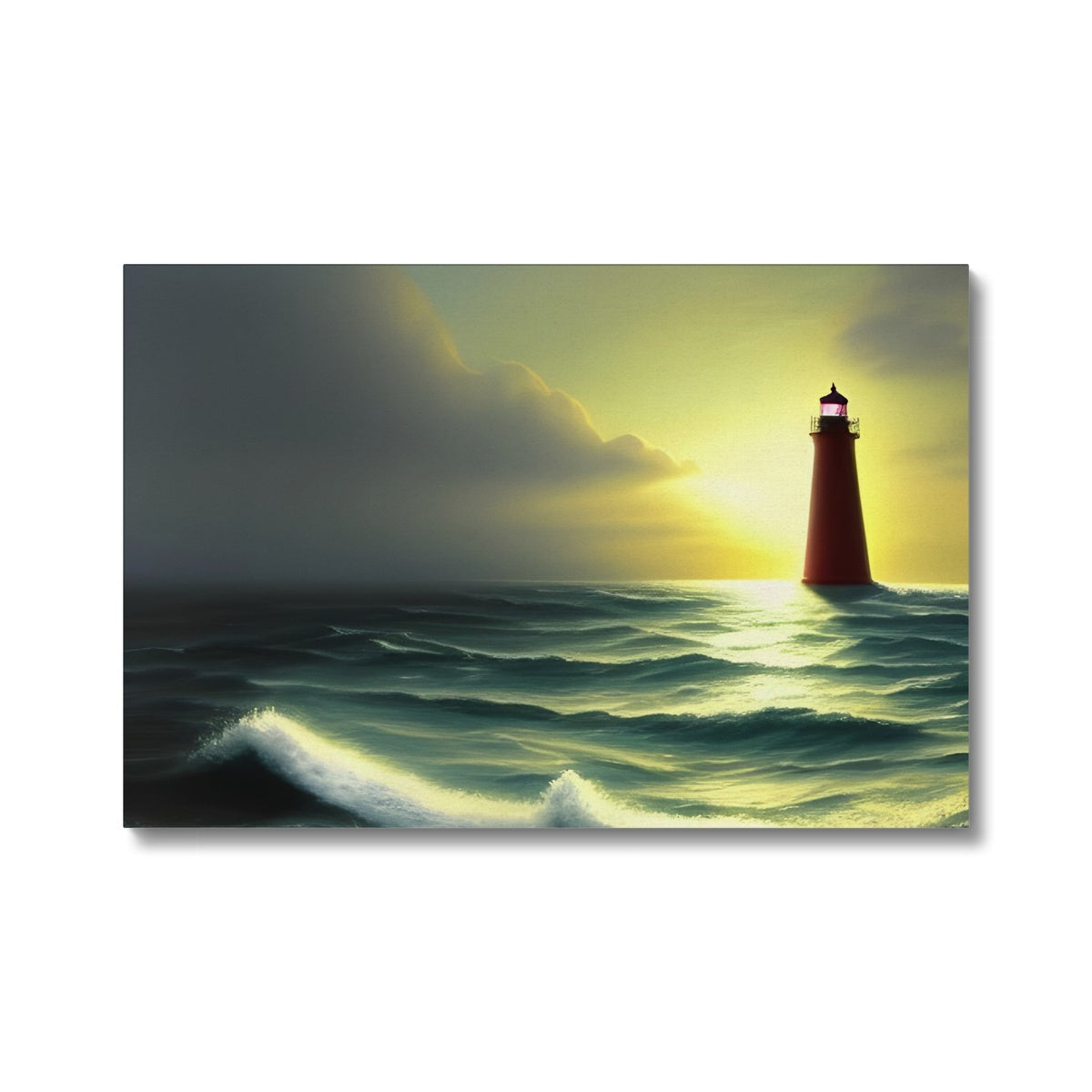 Lighthouse In The Sunset Eco Canvas Prodigi