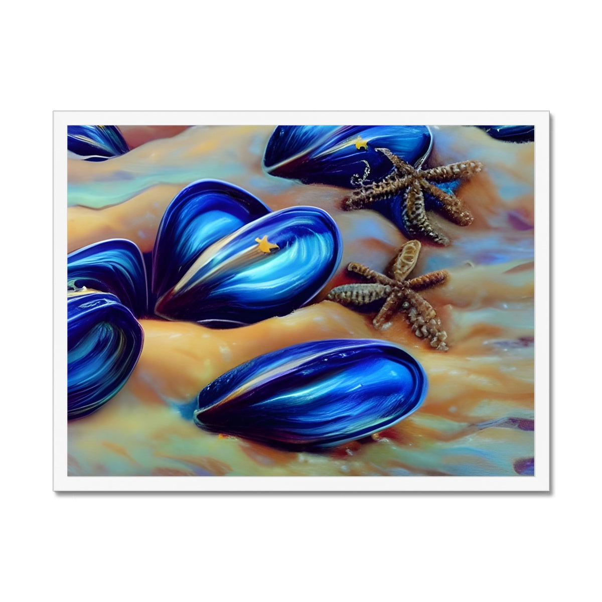 Beautiful Mussles At The Beach Framed Print Prodigi