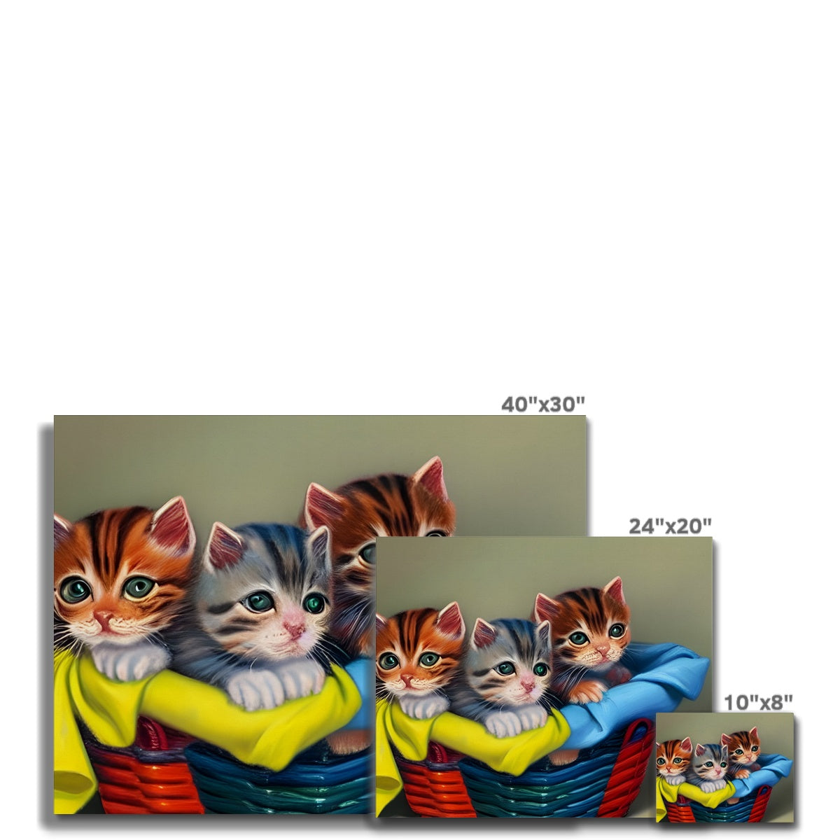 Cute Kittens In A Basket Canvas Prodigi