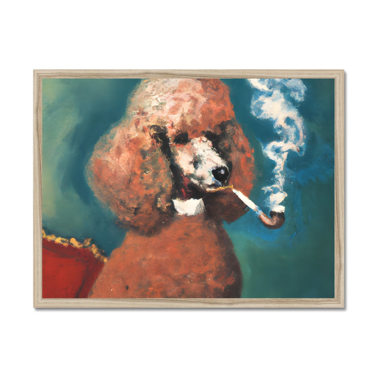 Smoking Poodle Framed Print Prodigi