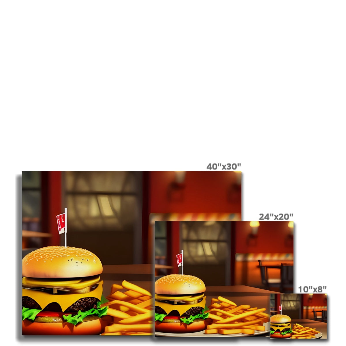 Burger & Fries Combo Canvas Prodigi