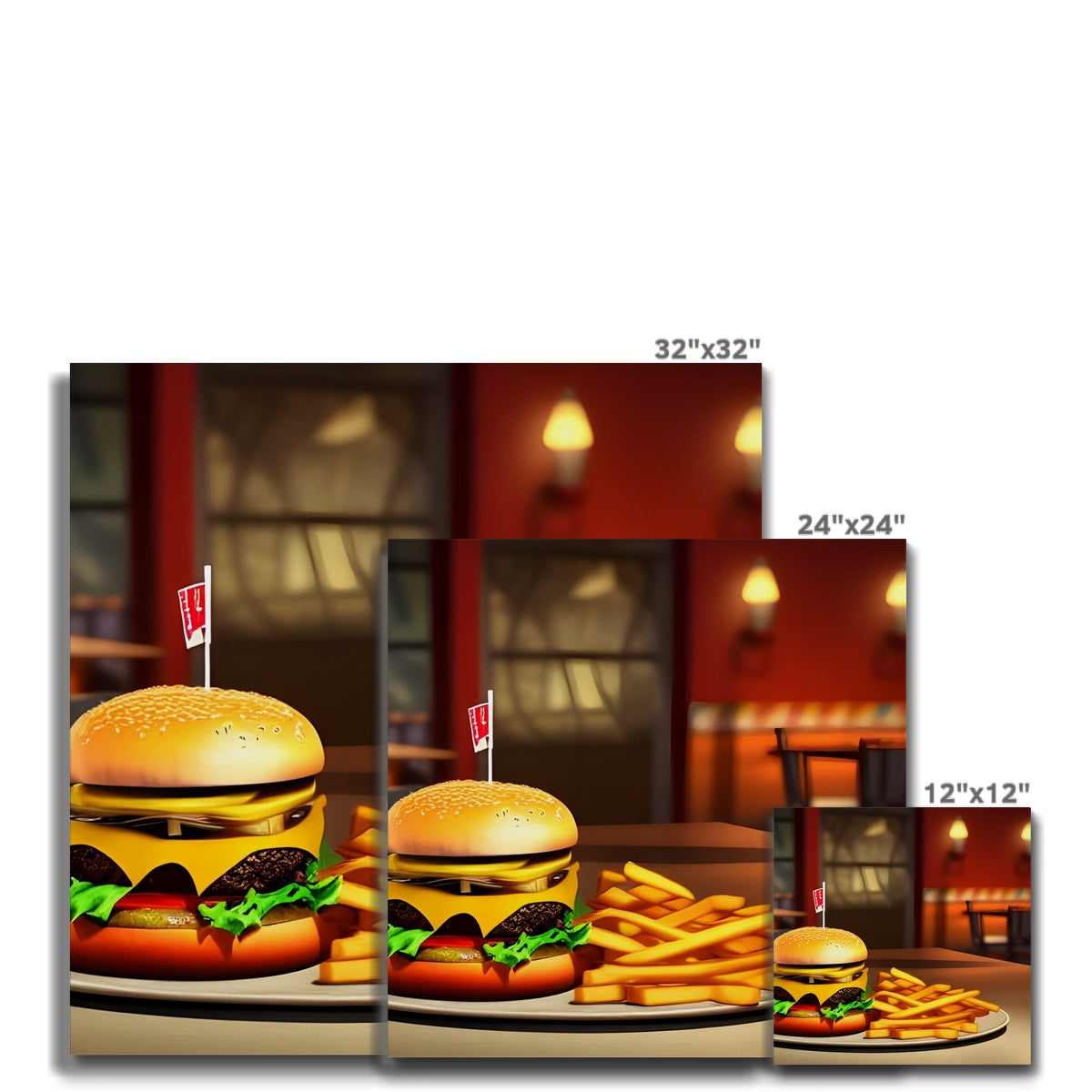 Burger & Fries Combo Canvas Prodigi