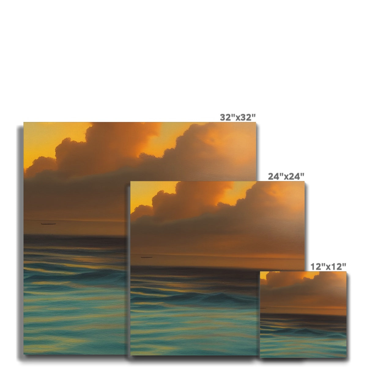 Red Sky Over Turquoise Ocean Canvas Prodigi