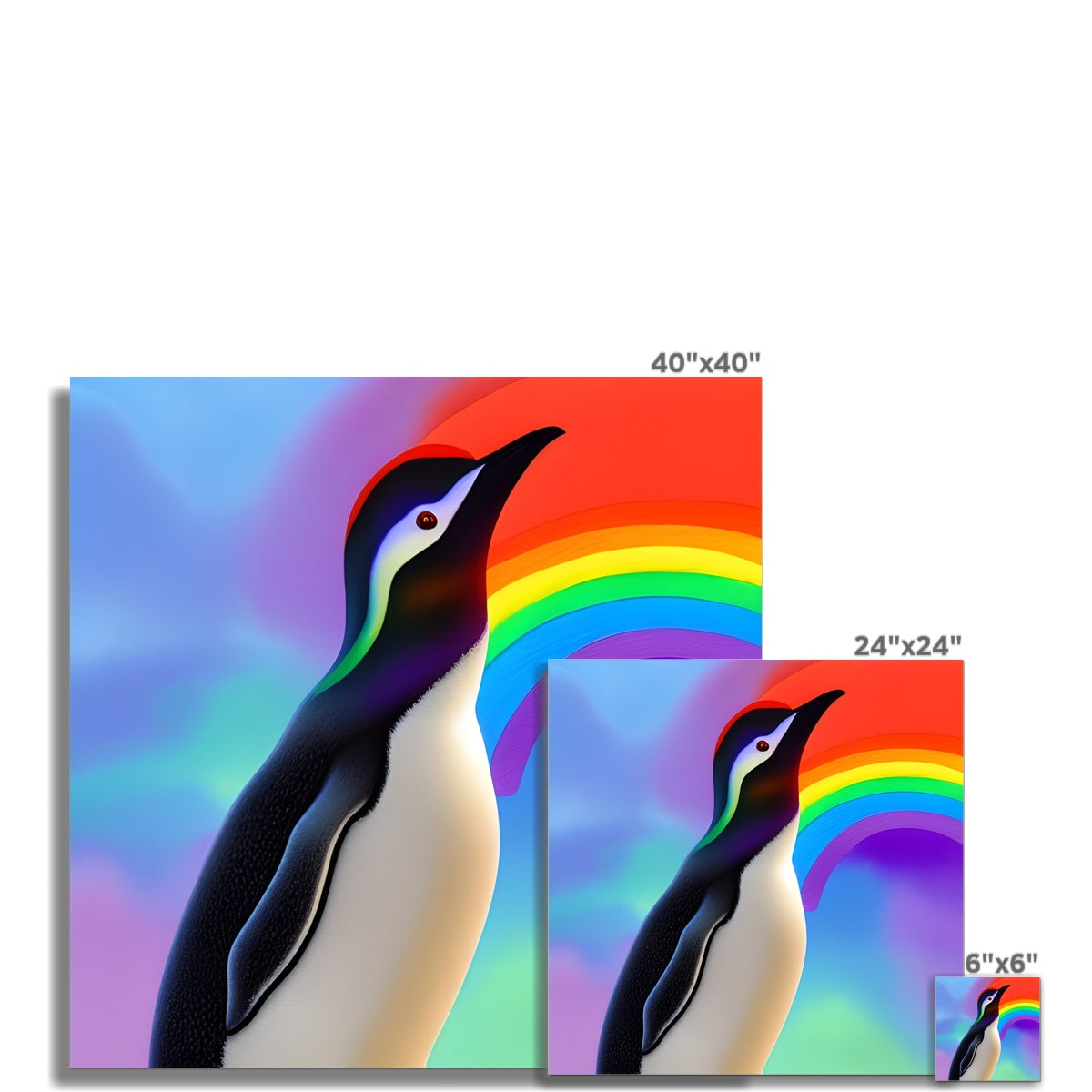 Rainbow Penguin Fine Art Print Prodigi