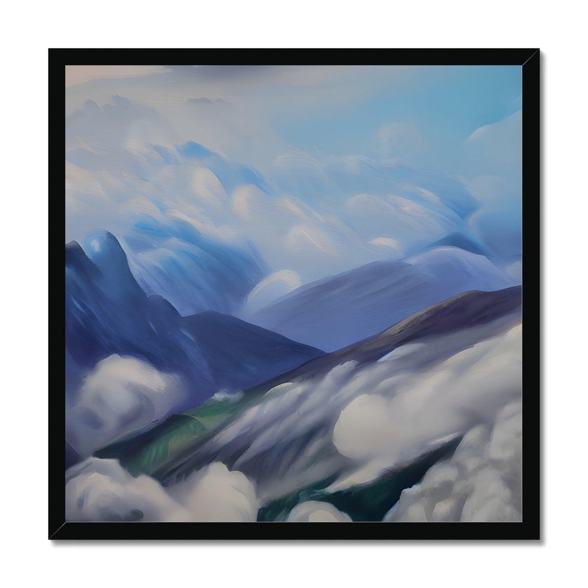 Cloudy Mountains Framed Print Prodigi