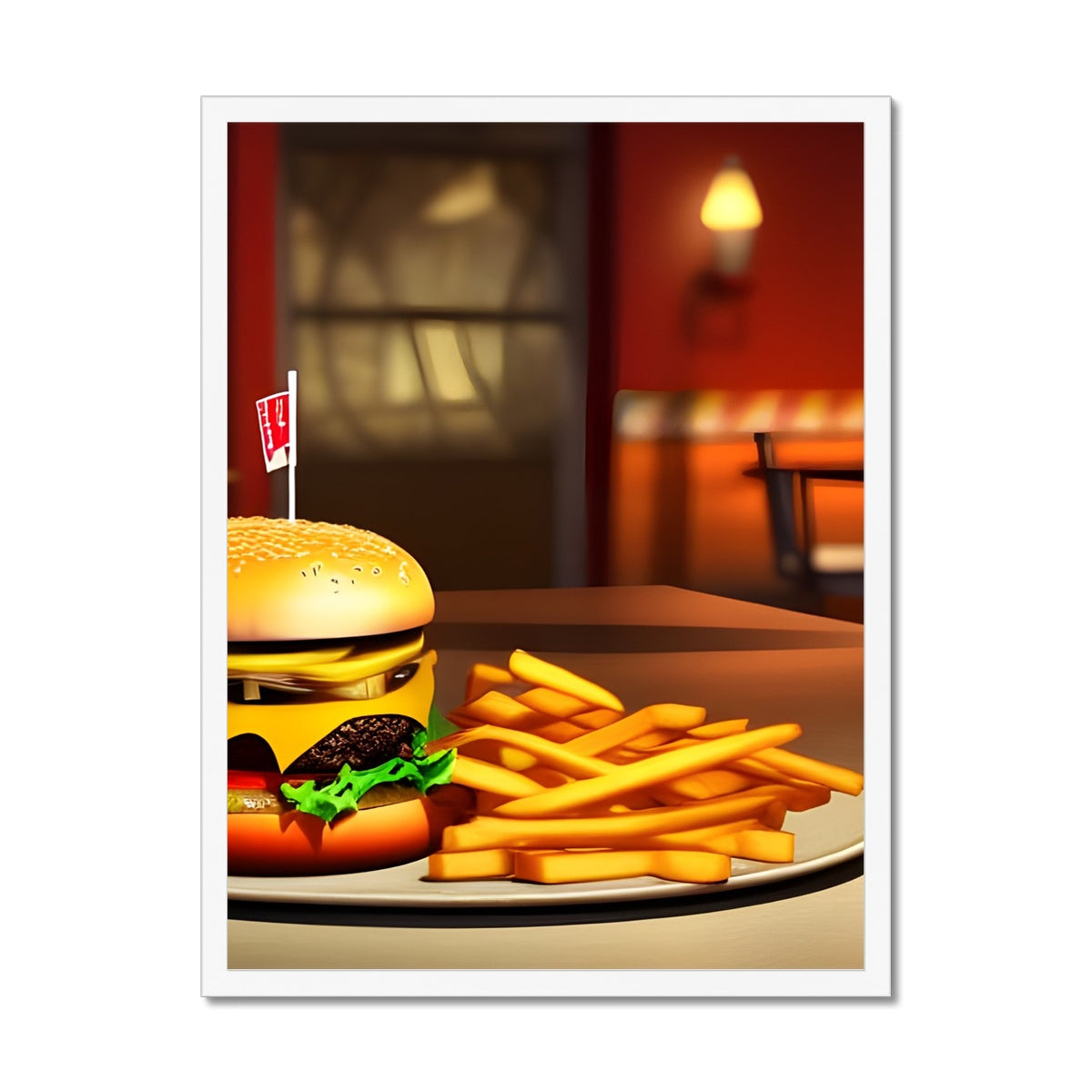 Burger & Fries Combo Framed Print Prodigi