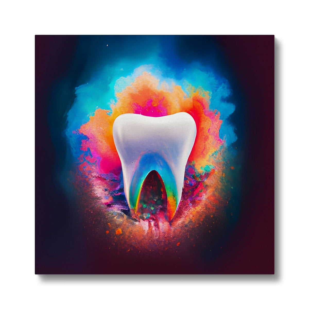 Tooth in Front of a Colour Explosion Eco Canvas Prodigi