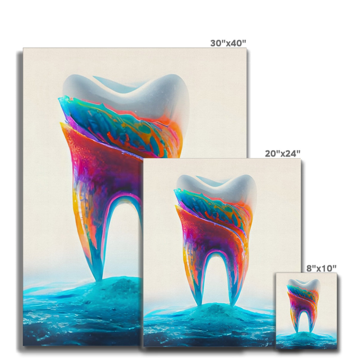 Tooth in Colour Waves Canvas Prodigi