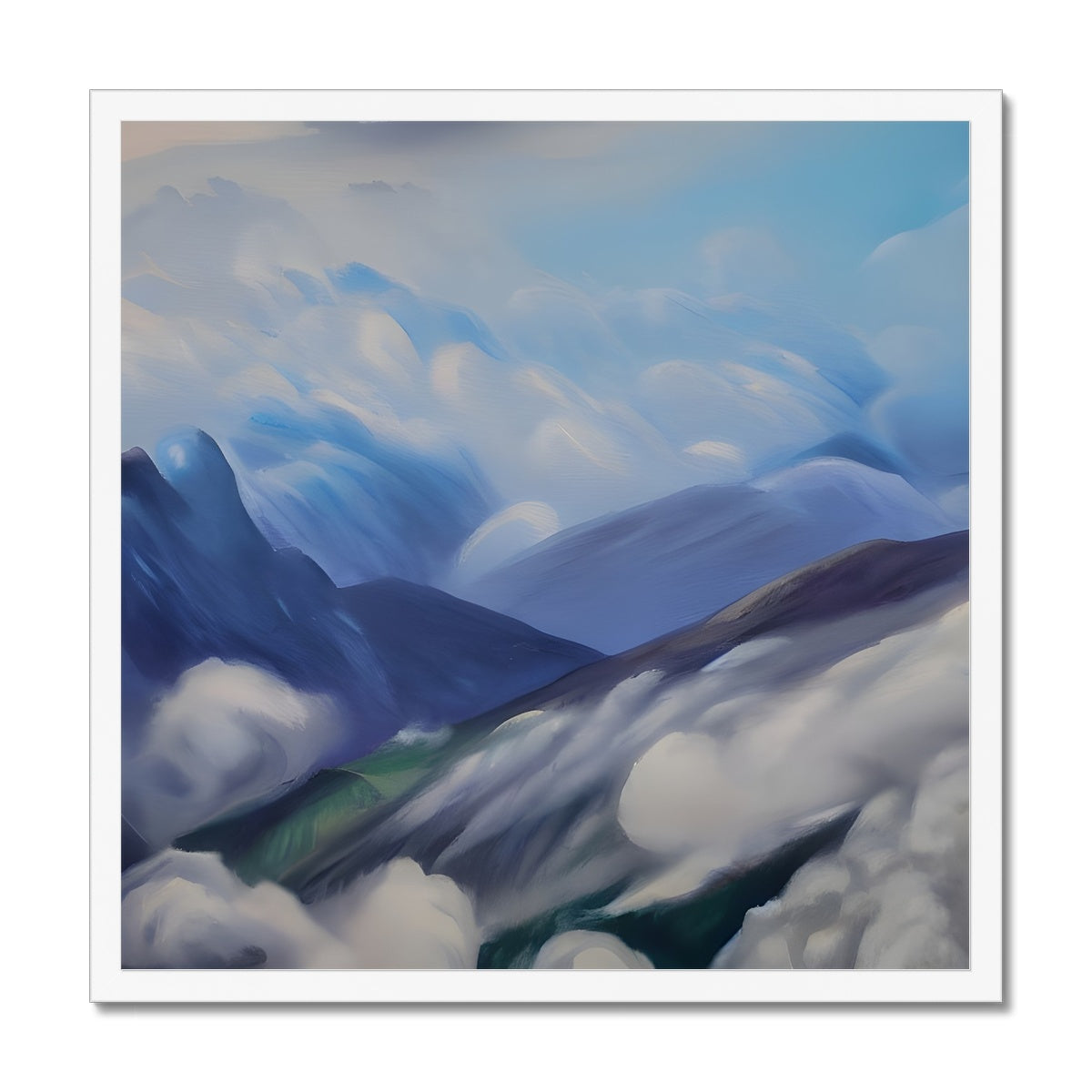 Cloudy Mountains Framed Print Prodigi