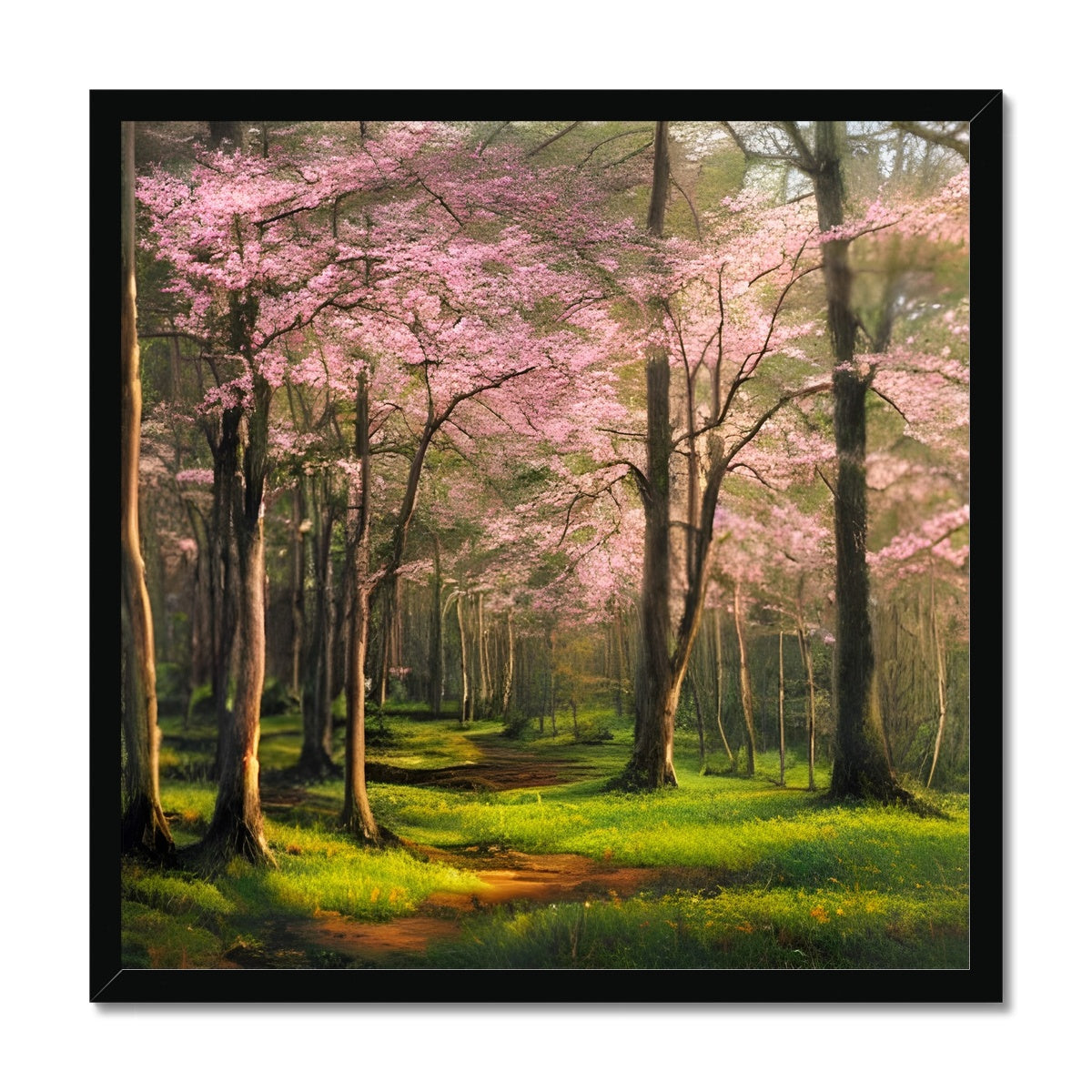 Cherry Blossom in a Forest Framed Print Prodigi