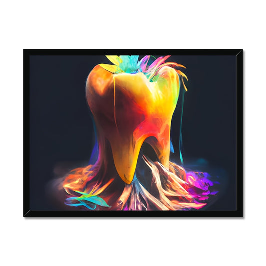 Colourful Tooth with Roots Framed Print Prodigi