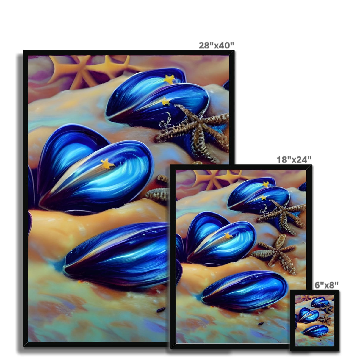 Beautiful Mussles At The Beach Framed Print Prodigi