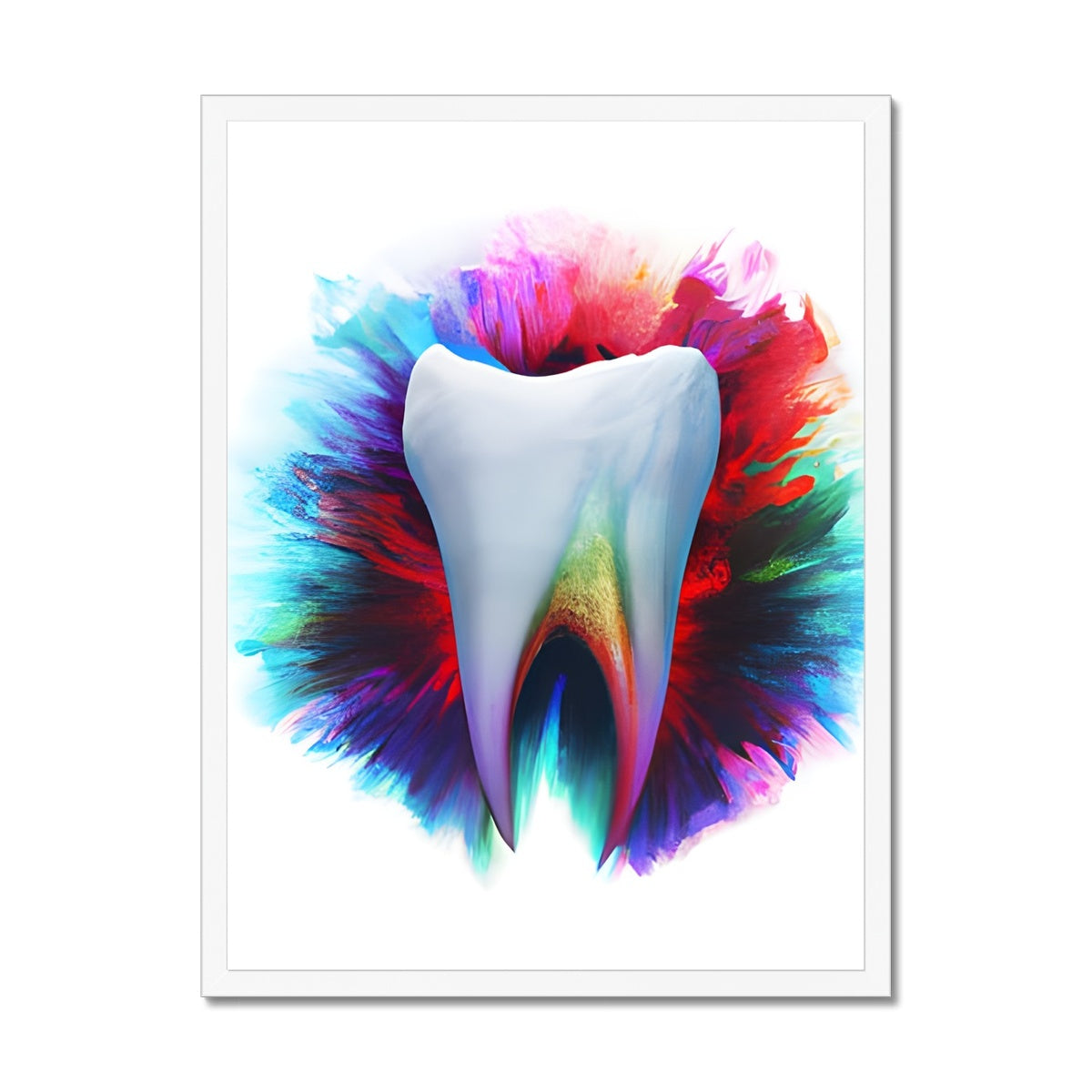 Watery Colours around a Tooth Framed Print Prodigi