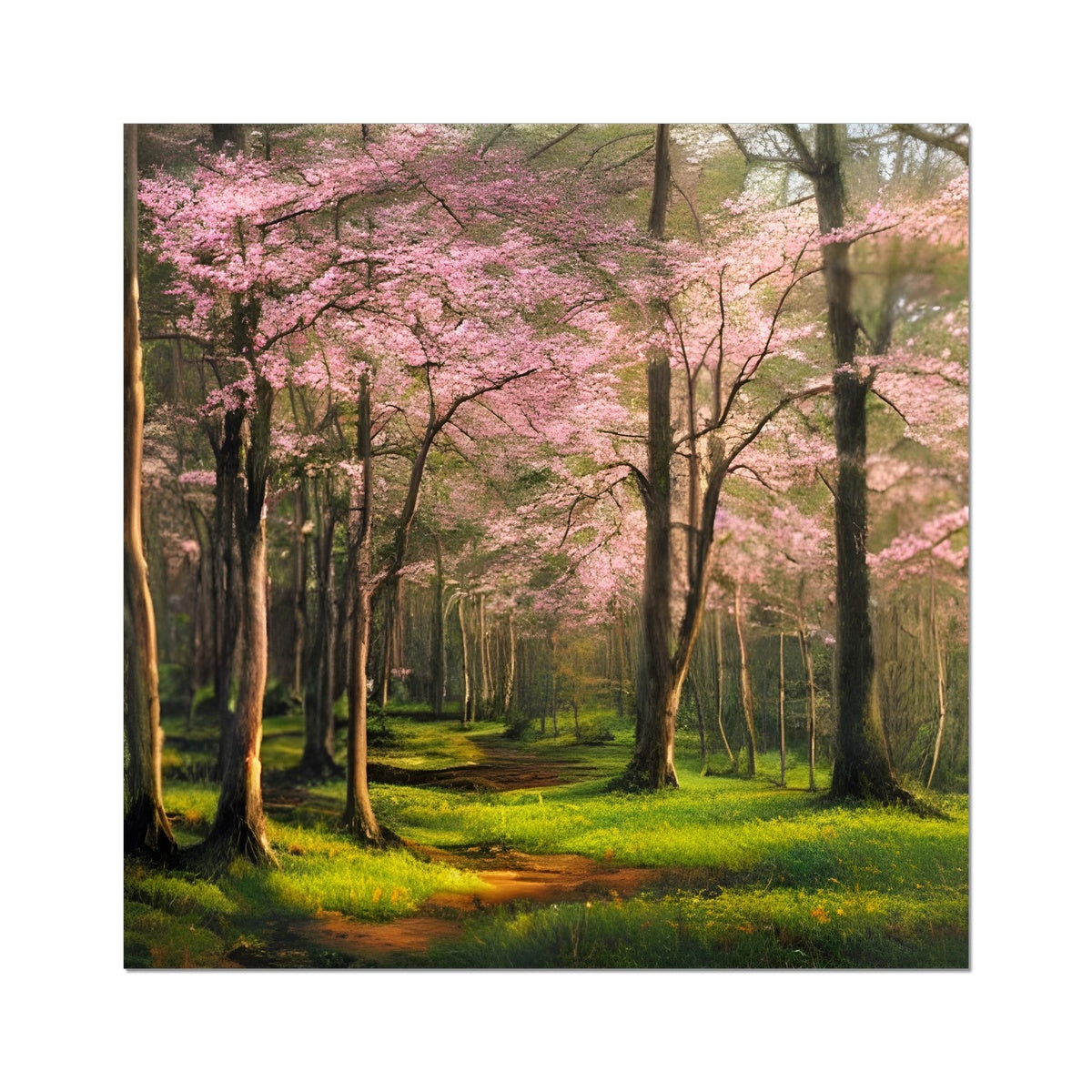 Cherry Blossom in a Forest Fine Art Print Prodigi