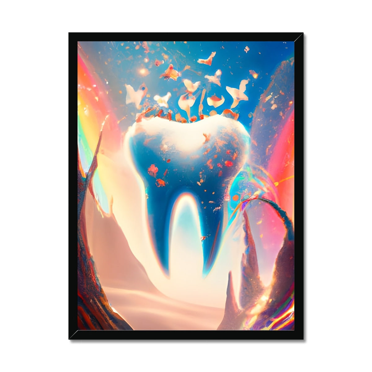 Tooth in Rainbows Framed Print Prodigi