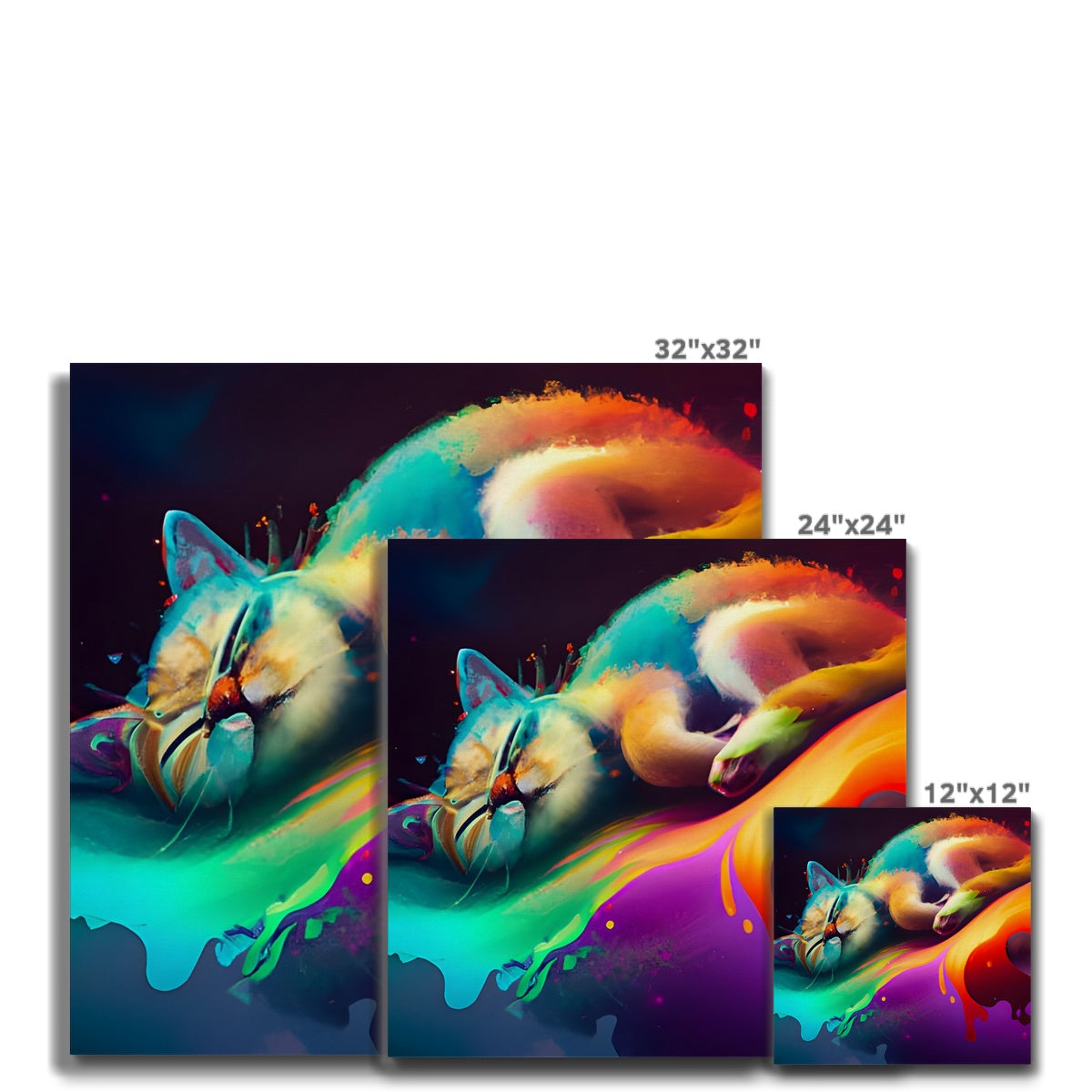 Surfing Lazy Cat Canvas Prodigi