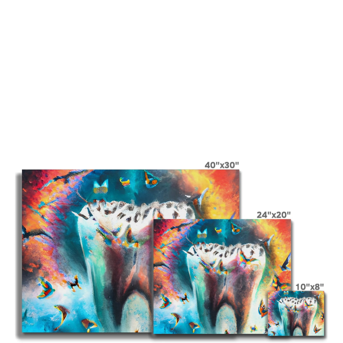 Butterflies excaping from Colour Explosion around a Tooth Canvas Prodigi