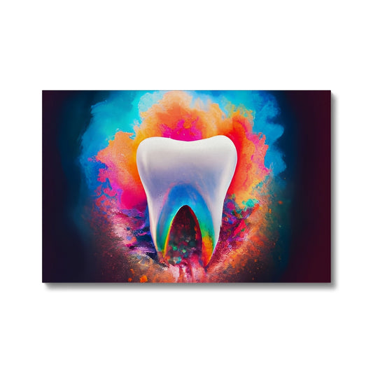 Tooth in Front of a Colour Explosion Eco Canvas Prodigi