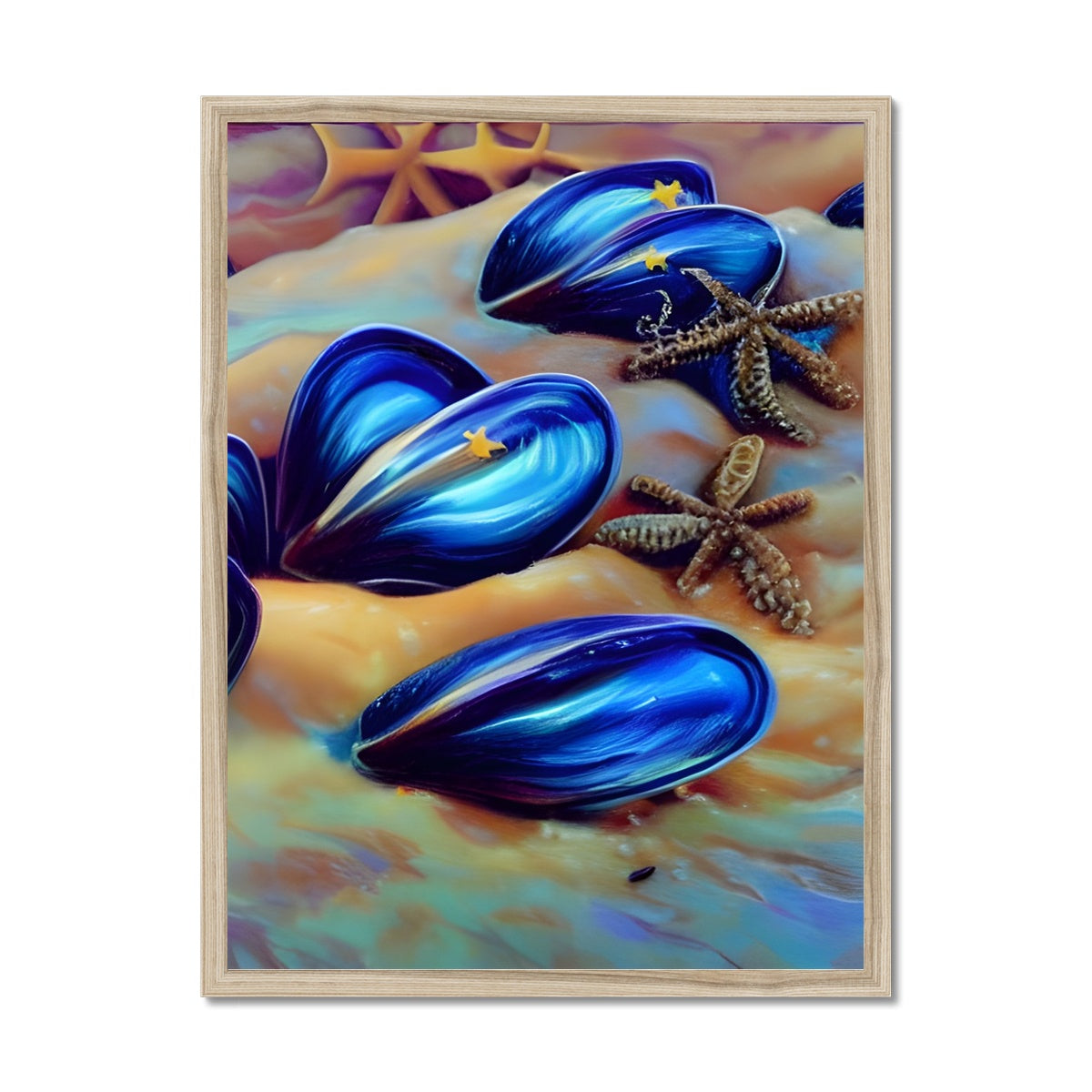 Beautiful Mussles At The Beach Framed Print Prodigi