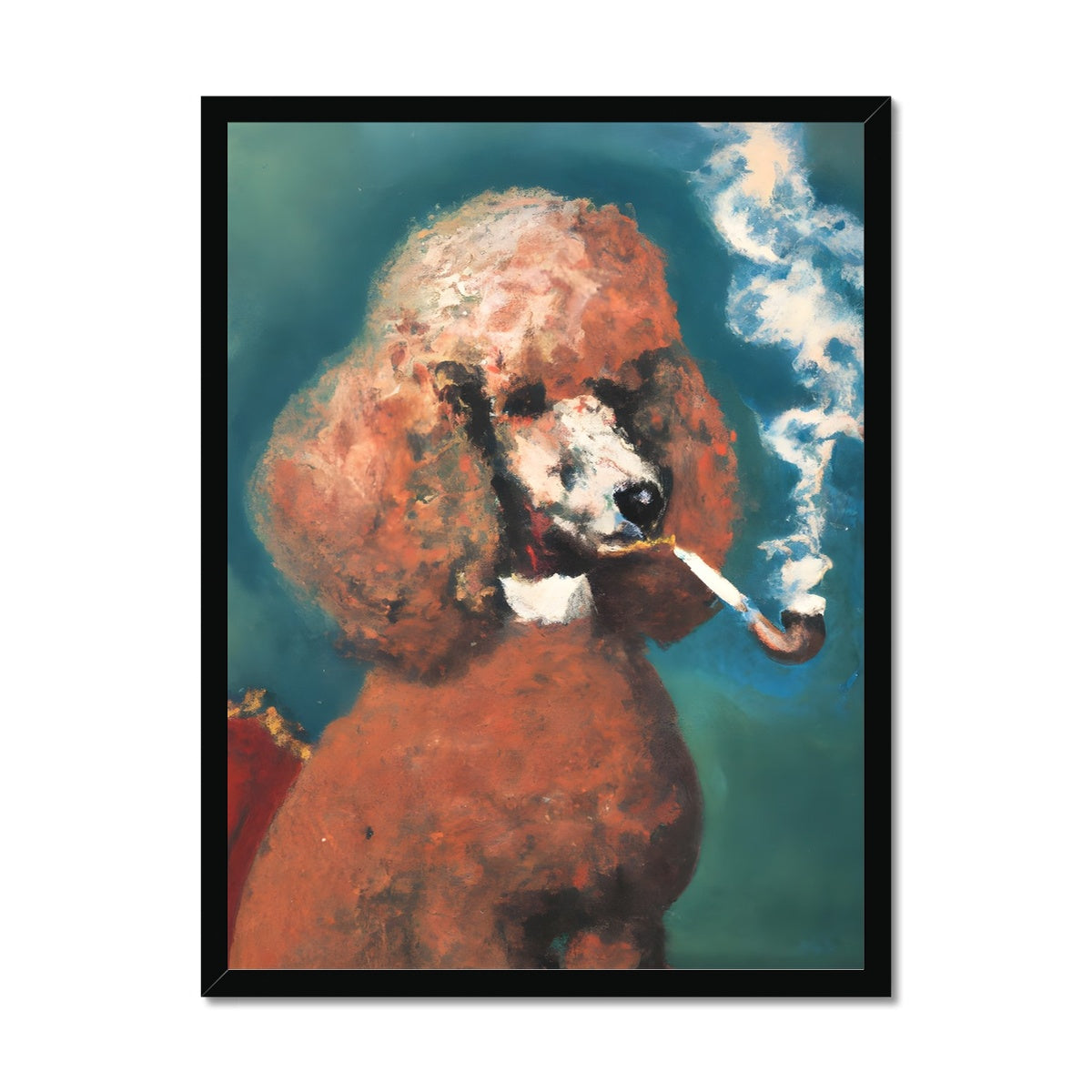 Smoking Poodle Framed Print Prodigi