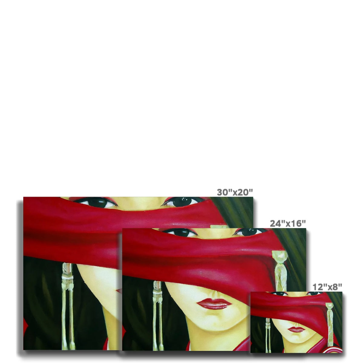 Women behind a Red Cloth Eco Canvas Prodigi