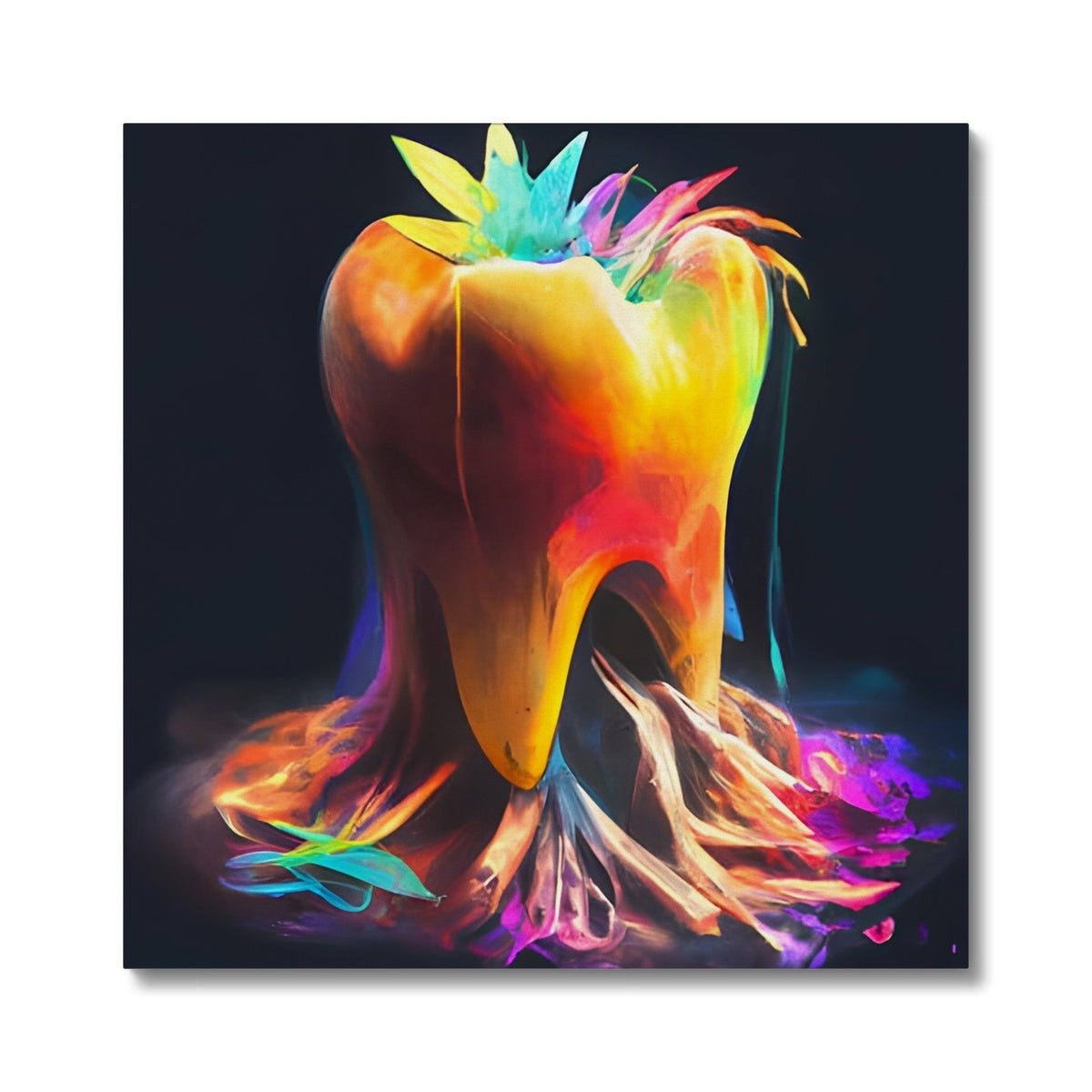 Colourful Tooth with Roots Canvas Prodigi